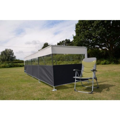 DELUXE PRO 5 section WINDBREAK with ALUMINIUM  SUPPORT POLES no guy lines 